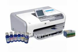 Цветной принтер HP Photosmart D7363 с ПЗК и чернилами