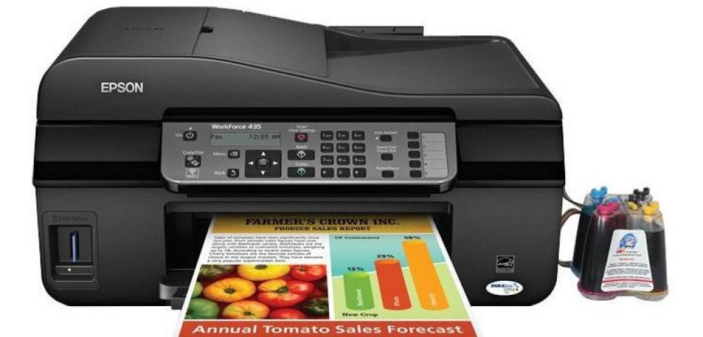 изображение МФУ Epson WorkForce 435 с СНПЧ и чернилами (Уценка) - изображение 1