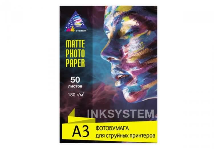 изображение Матовая фотобумага INKSYSTEM Matte Photo Paper 180g, A3, 50 листов