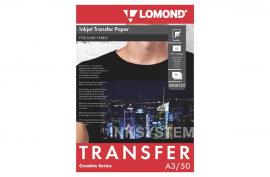 Термотрансферная бумага LOMOND Transfer Paper for dark cloth A3, 140г/м2, 50 листов