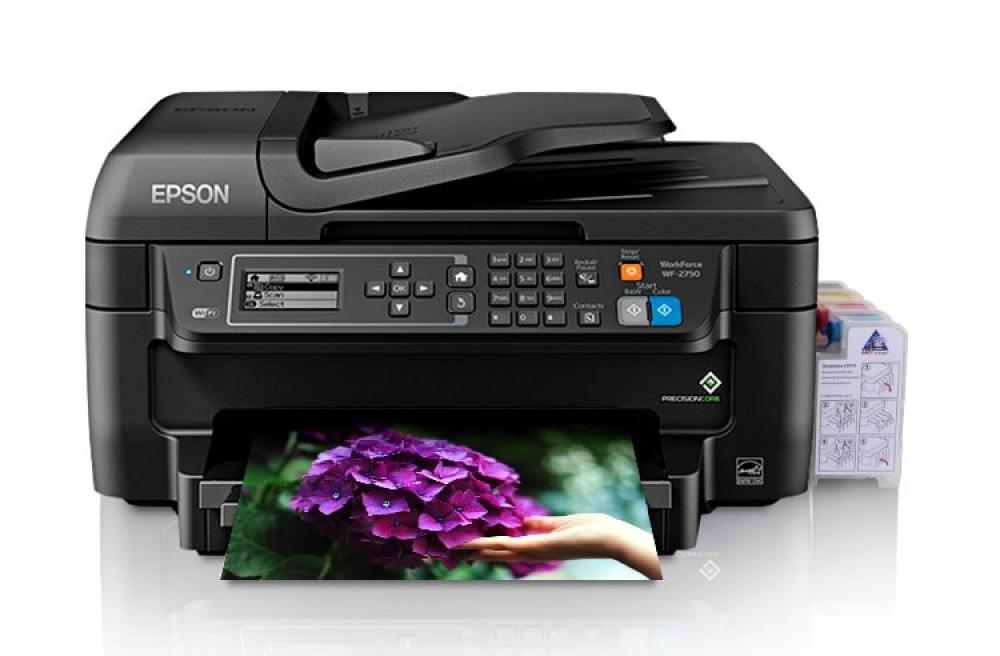 изображение МФУ Epson Workforce WF-2750 с СНПЧ и чернилами - изображение 1