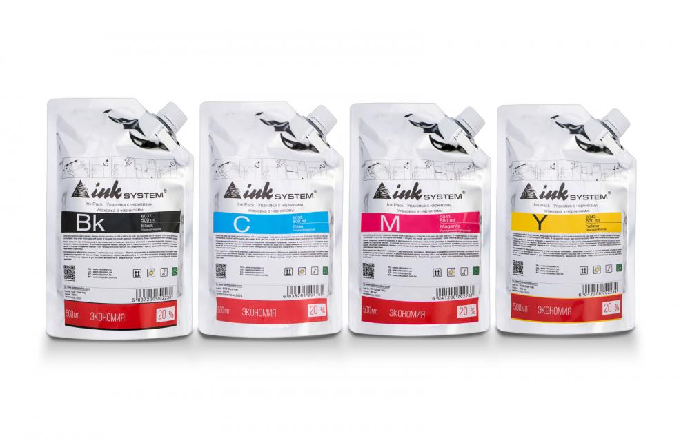 изображение Комплект сублимационных чернил INKSYSTEM 500 мл (4 цвета) - изображение 1