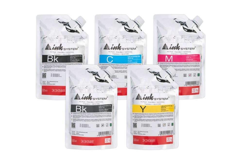 изображение Комплект ультрахромных чернил INKSYSTEM для Epson SC-T3200 500 мл. (5 цветов) - изображение 1