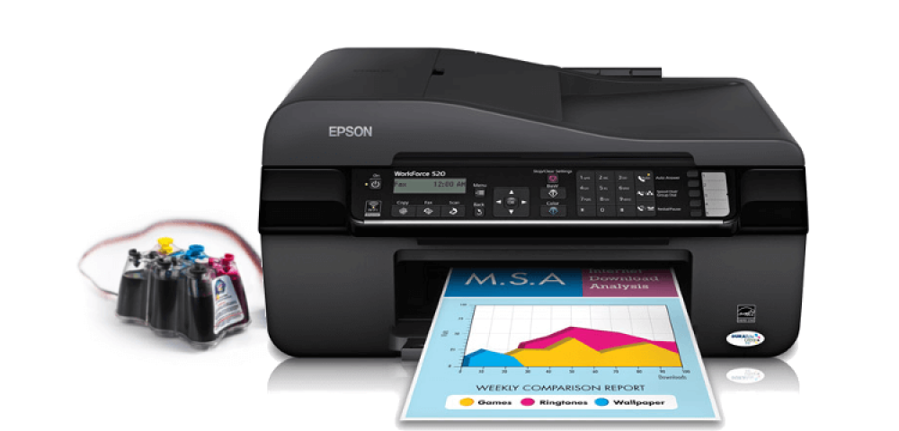 изображение МФУ Epson WorkForce 520 Refurbished by Epson с СНПЧ и чернилами - изображение 1