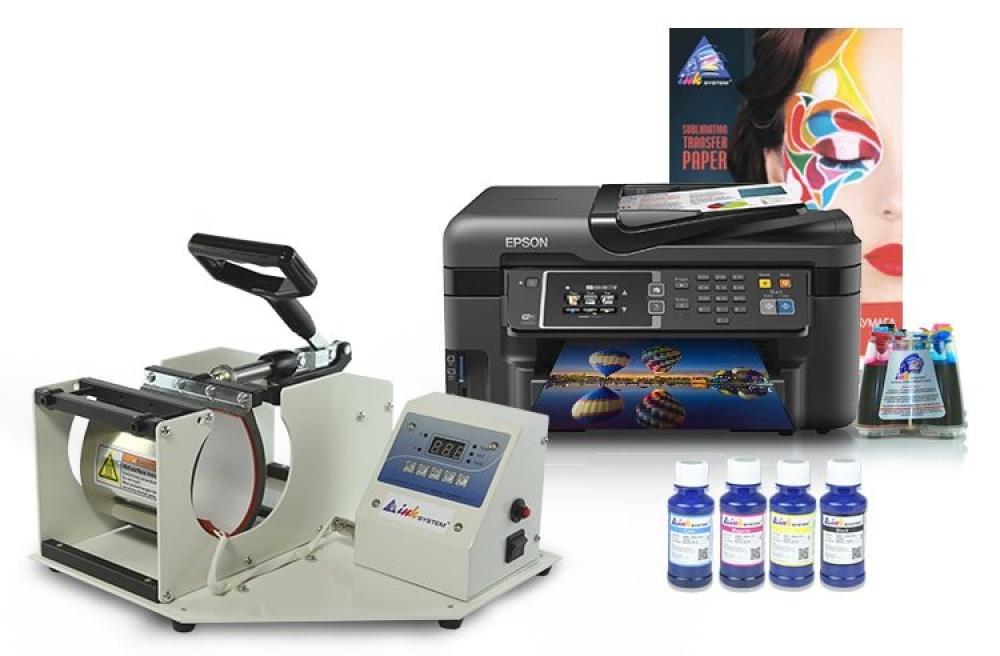 Чашечный термопресс INKSYSTEM и МФУ Epson WF-3620 с набором для сублимационной печати - изображение 1