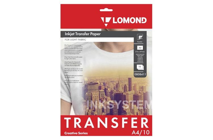 изображение Термотрансферная бумага LOMOND Transfer Paper for bright cloth A4, 140г/м2 10 листов