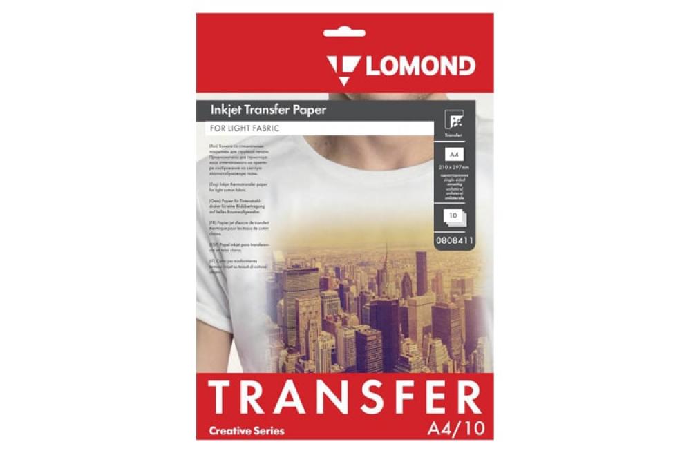 Термотрансферная бумага LOMOND Transfer Paper for bright cloth A4, 140г/м2 10 листов - изображение 1