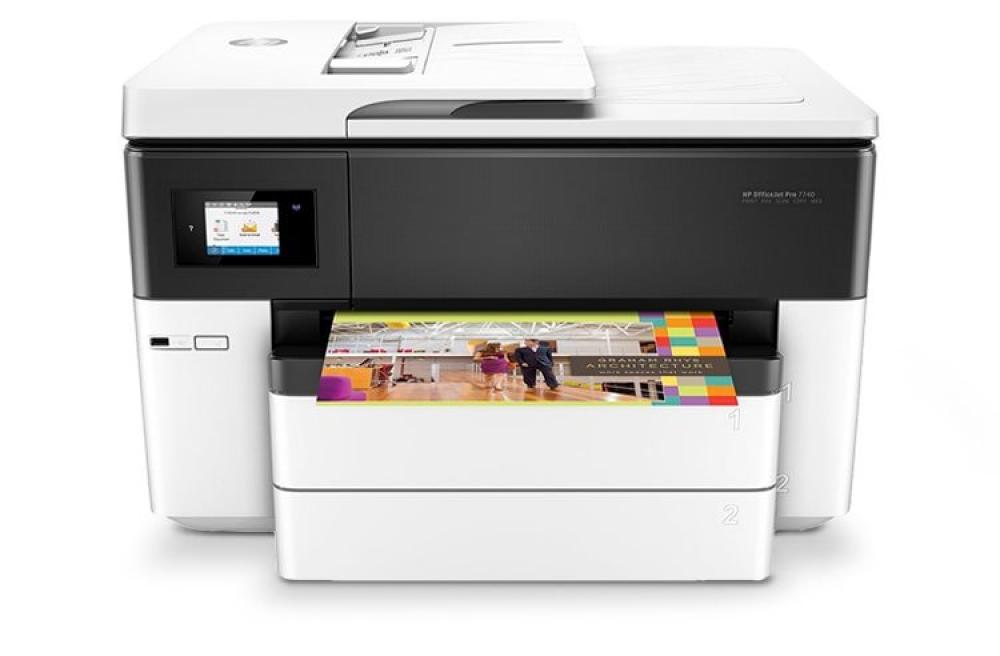 МФУ HP OfficeJet Pro 7740 с ПЗК и чернилами - изображение 1