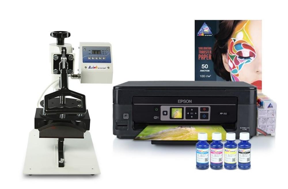 Кепочный термопресс INKSYSTEM и МФУ Epson XP-352 с набором для сублимационной печати - изображение 1