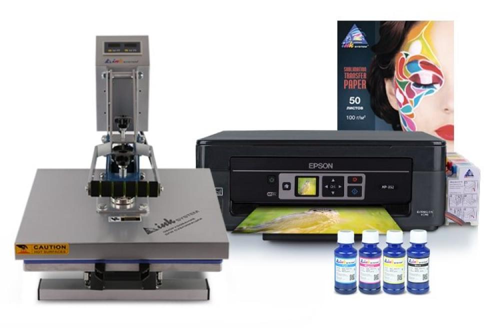 Планшетный термопресс INKSYSTEM (38x38cм) и МФУ Epson XP-352 с набором для сублимационной печати - изображение 1