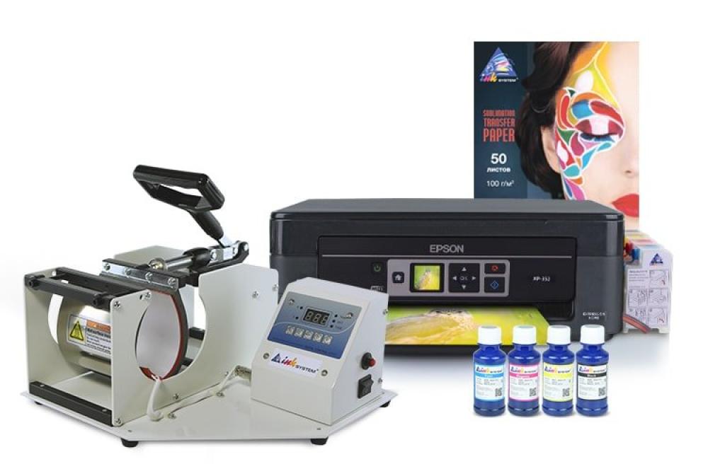 Чашечный термопресс INKSYSTEM и МФУ Epson XP-352 с набором для сублимационной печати - изображение 1