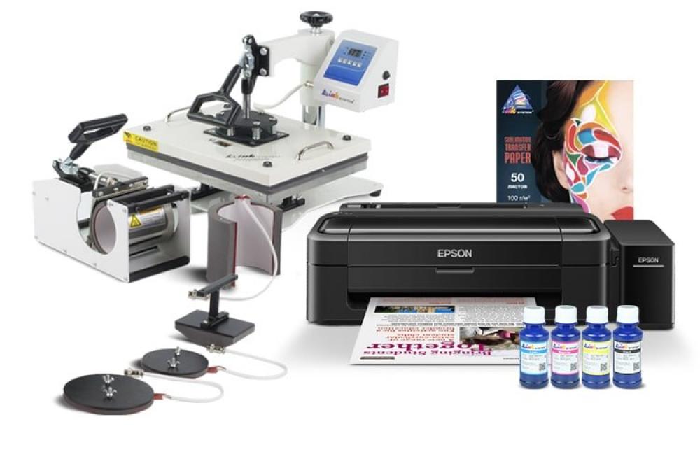 Многофункциональный термопресс INKSYSTEM 6 в 1 и принтер Epson L132 с набором для сублимационной печати - изображение 1