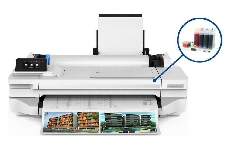 HP DesignJet T125 купить в Москве: цена, отзывы, характеристики на  inksystem.ru