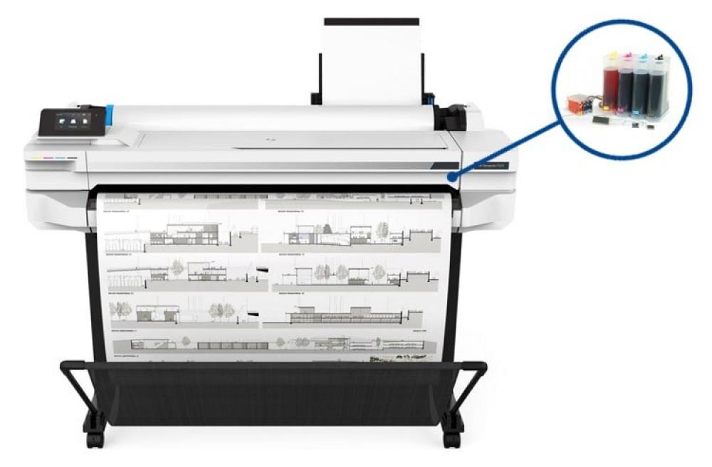 Плоттер HP Designjet T525 36" с СНПЧ и чернилами - изображение 1