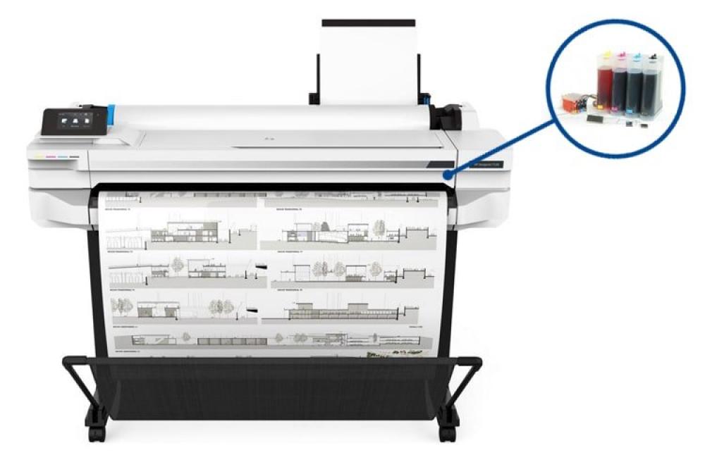 Плоттер HP Designjet T530 36" с СНПЧ и чернилами - изображение 1