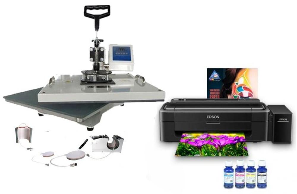 Многофункциональный термопресс INKSYSTEM 4 в 1 и принтер Epson L132 с набором для сублимационной печати - изображение 1
