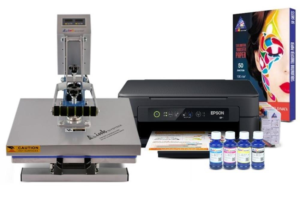 Планшетный термопресс INKSYSTEM P-3838+ 38*38 см и МФУ Epson XP-2100 с набором для сублимационной печати - изображение 1