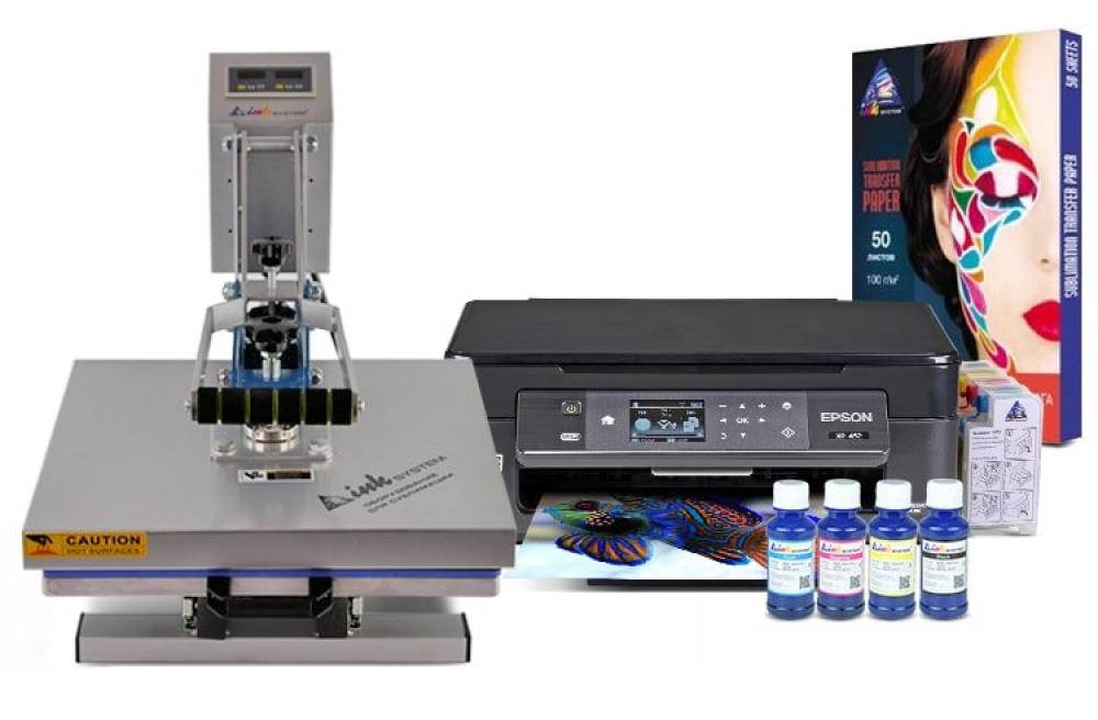 Планшетный термопресс INKSYSTEM P-3838+ 38*38 см и МФУ Epson XP-452 с набором для сублимационной печати - изображение 1