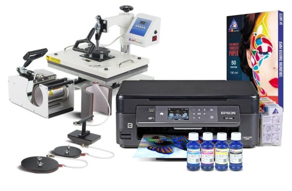 Многофункциональный термопресс INKSYSTEM C-06-2938 6 в 1 и МФУ Epson XP-452 с набором для сублимационной печати - изображение 1
