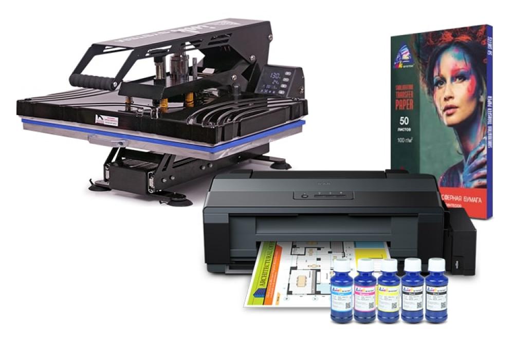 Планшетный термопресс INKSYSTEM SP AO4060 40*60 см и принтер Epson L1300 с набором для сублимационной печати - изображение 1