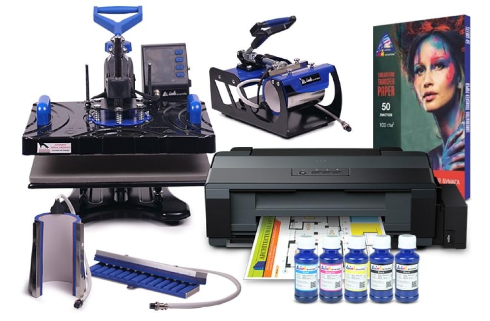 Многофункциональный термопресс INKSYSTEM SP Combo 4 29*38 см 4 в 1 и принтер Epson L1300 с набором для сублимационной печати - изображение 1