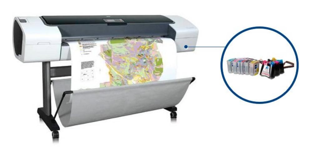 изображение Плоттер HP DesignJet T1100 44" с СНПЧ и чернилами - изображение 1