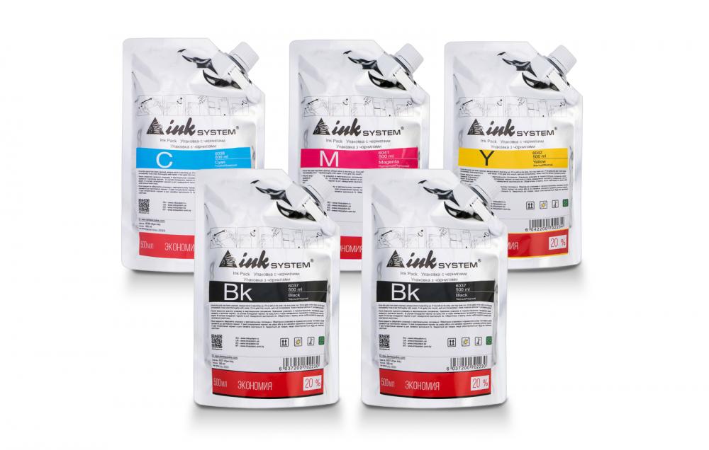 изображение Комплект сублимационных чернил INKSYSTEM для Epson L1300, 500 мл (5 цветов) - изображение 1