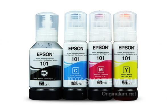 изображение Оригинальные чернила для Epson L4260 (3 цветных по 70мл + 1 черный пигмент 127 мл)