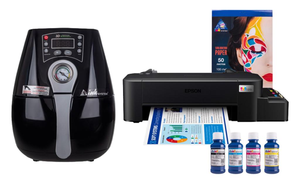 Вакуумный термопресс INKSYSTEM 3D-Mini и принтер Epson L121 с набором для сублимационной печати - изображение 1
