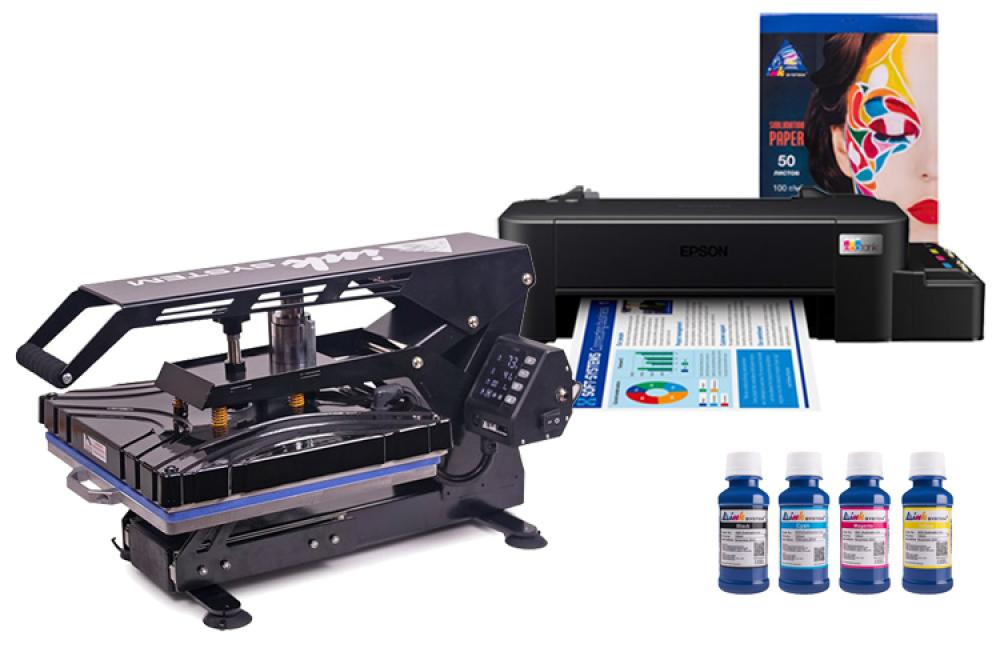 Планшетный термопресс INKSYSTEM SP AO3838 38*38 см и принтер Epson L121 с набором для сублимационной печати - изображение 1