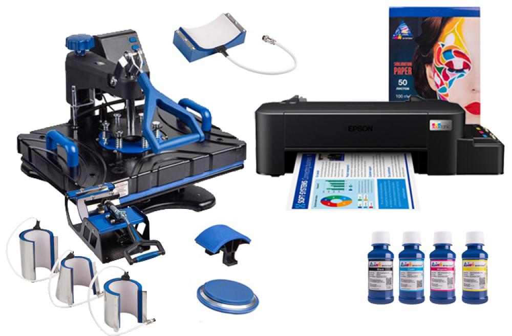 Термопресс INKSYSTEM SP Combo 8 29*38 см 8 в 1 и принтер Epson L121 с набором для сублимационной печати - изображение 1