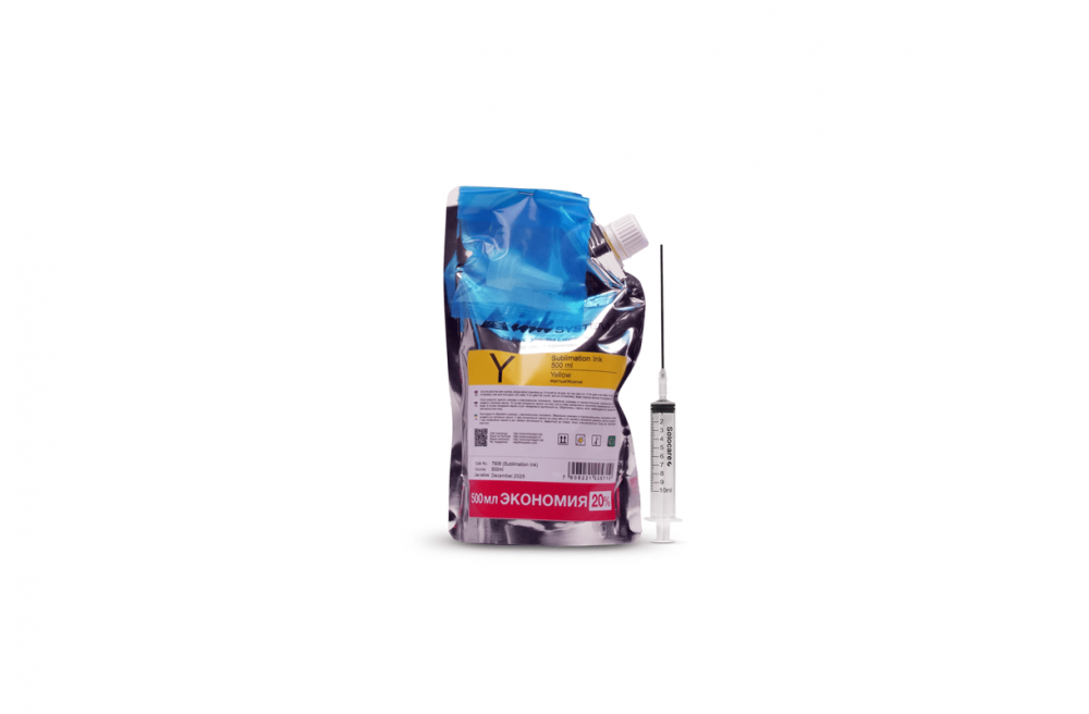 Сублимационные чернила INKSYSTEM для Epson EcoTank Yellow 500 мл.