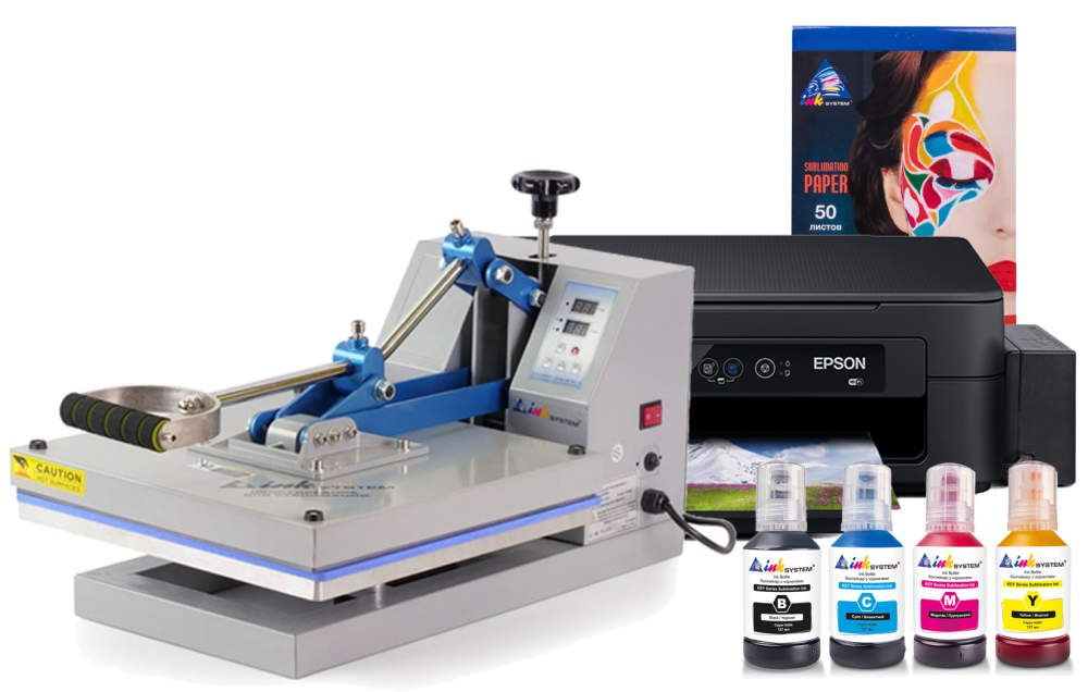 изображение Планшетный термопресс INKSYSTEM P-3838 38*38 см и МФУ Epson XP-2205 с набором для сублимационной печати - изображение 1