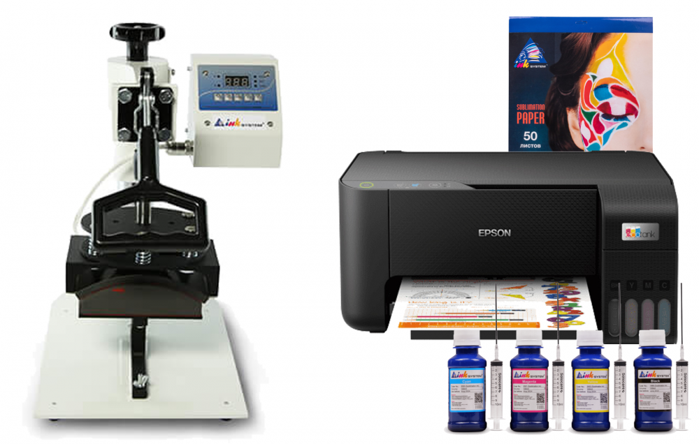 изображение Кепочный термопресс INKSYSTEM B-01 и МФУ Epson L3210 с набором для сублимационной печати - изображение 1