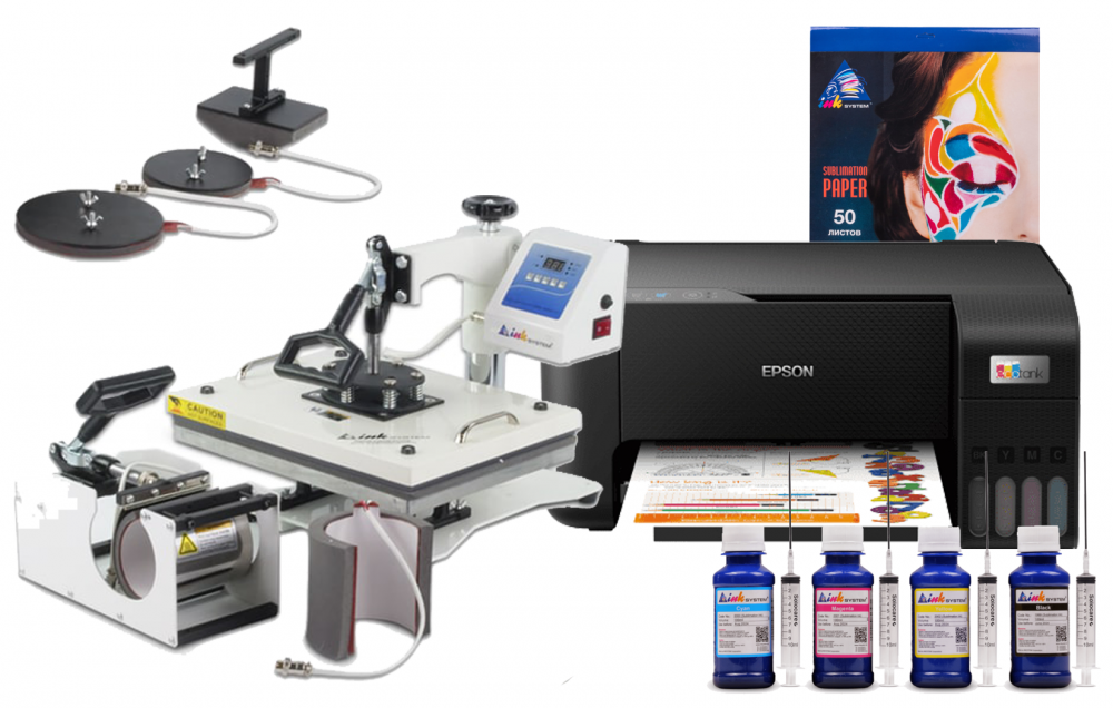 изображение Многофункциональный термопресс INKSYSTEM C-06-2938 6 в 1 и МФУ Epson L3210 с набором для сублимационной печати - изображение 1