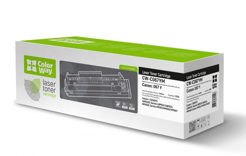 изображение Лазерный картридж ColorWay для Canon MF651CW, MF655CDW, MF657CDW (067) (желтый)