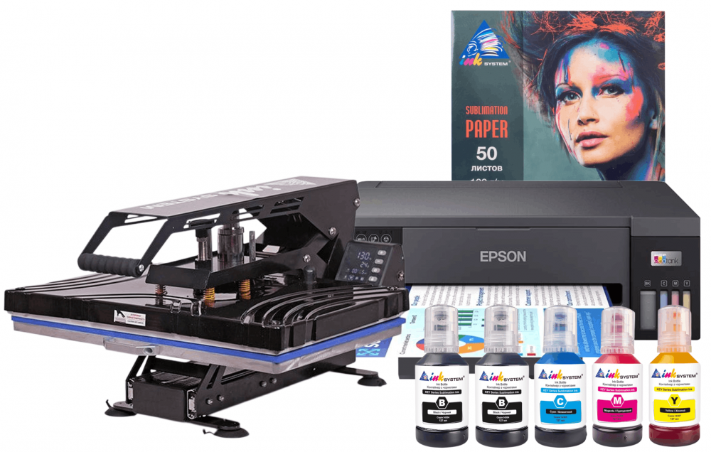 изображение Планшетный термопресс INKSYSTEM SP AO4060 40*60 см и принтер Epson L11050 с набором для сублимационной печати - изображение 1