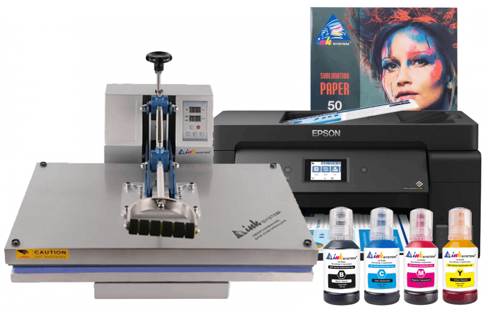 изображение Планшетный термопресс INKSYSTEM P-4060 40*60 см и МФУ Epson L14150 с набором для сублимационной печати - изображение 1