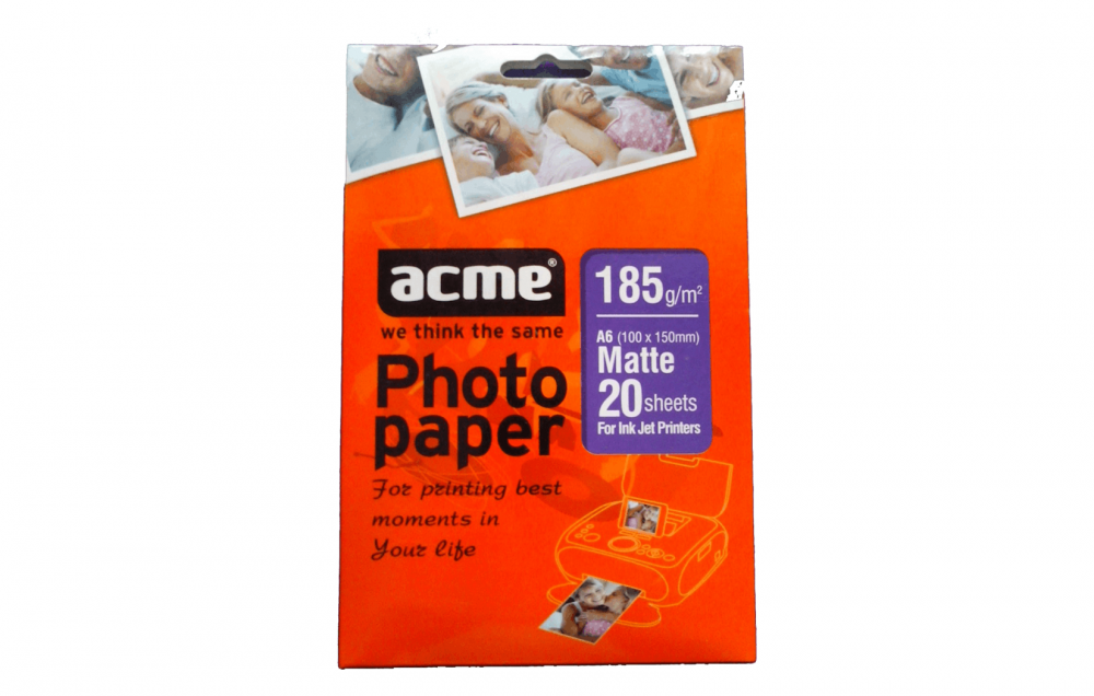 изображение Матовая фотобумага ACME Matte 185g, 10x15, 20 листов
