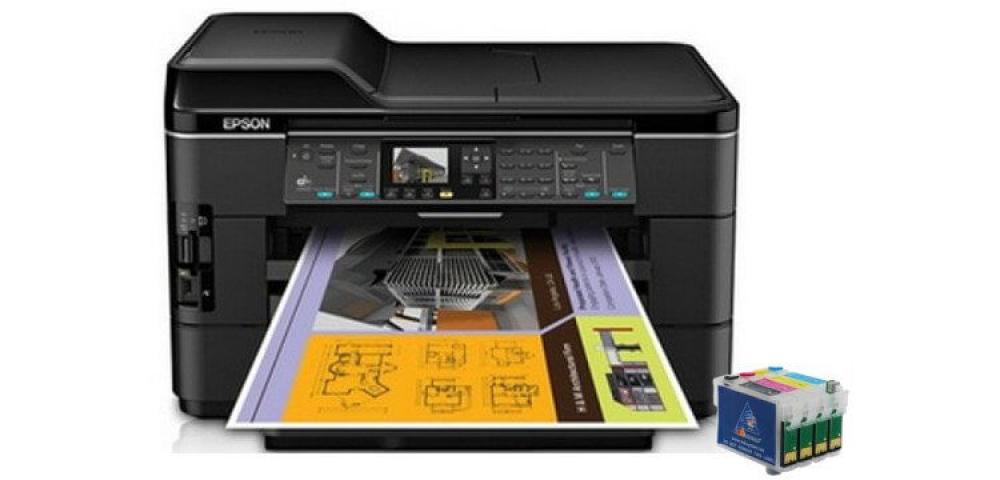 изображение МФУ Epson WorkForce WF-7525 с ПЗК и чернилами - изображение 1