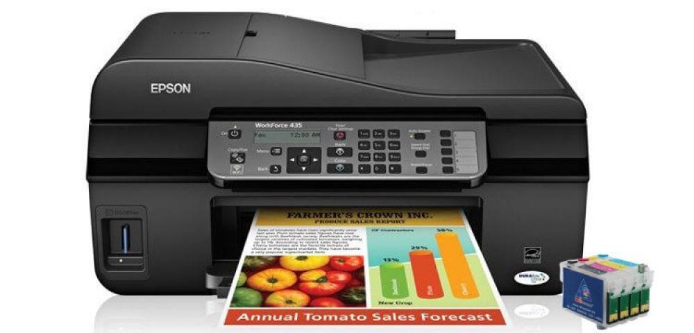 изображение МФУ Epson WorkForce 435 с ПЗК и чернилами - изображение 1