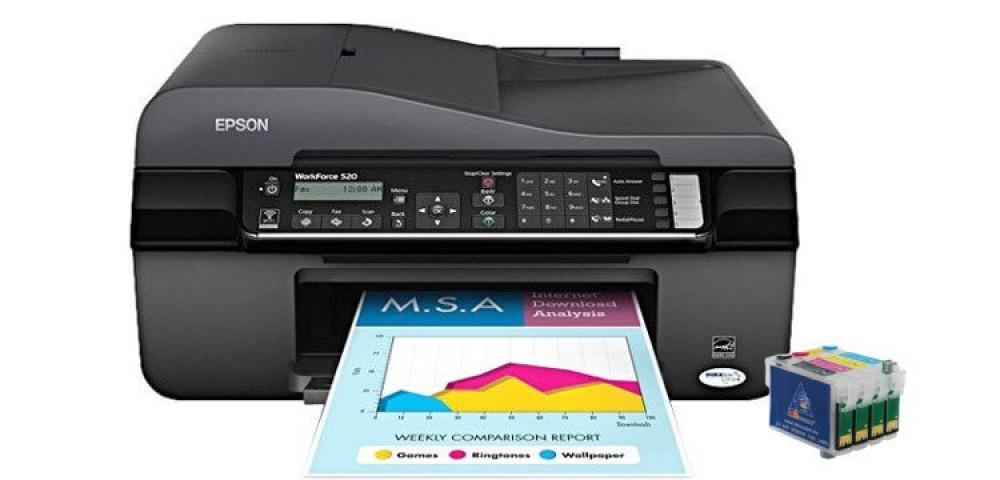 изображение МФУ Epson WorkForce 520 с ПЗК и чернилами - изображение 1