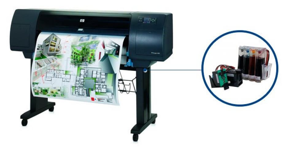 изображение Плоттер HP DesignJet 4000 с СНПЧ и чернилами - изображение 1