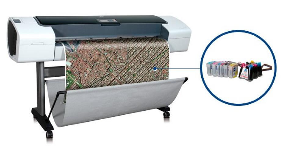 изображение Плоттер HP DesignJet T1120 с СНПЧ и чернилами - изображение 1