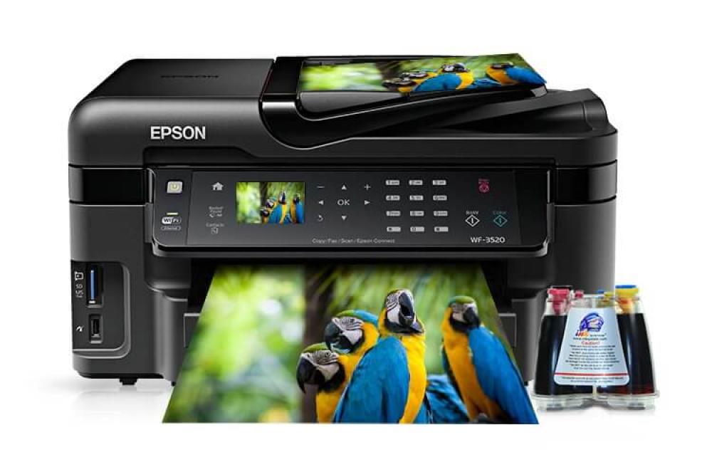 изображение МФУ Epson Workforce WF-3520DWF с СНПЧ и чернилами (Рус) - изображение 1