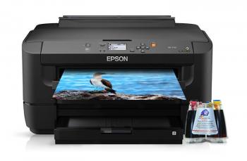 Принтер Epson Workforce WF-7110DTW с СНПЧ и чернилами