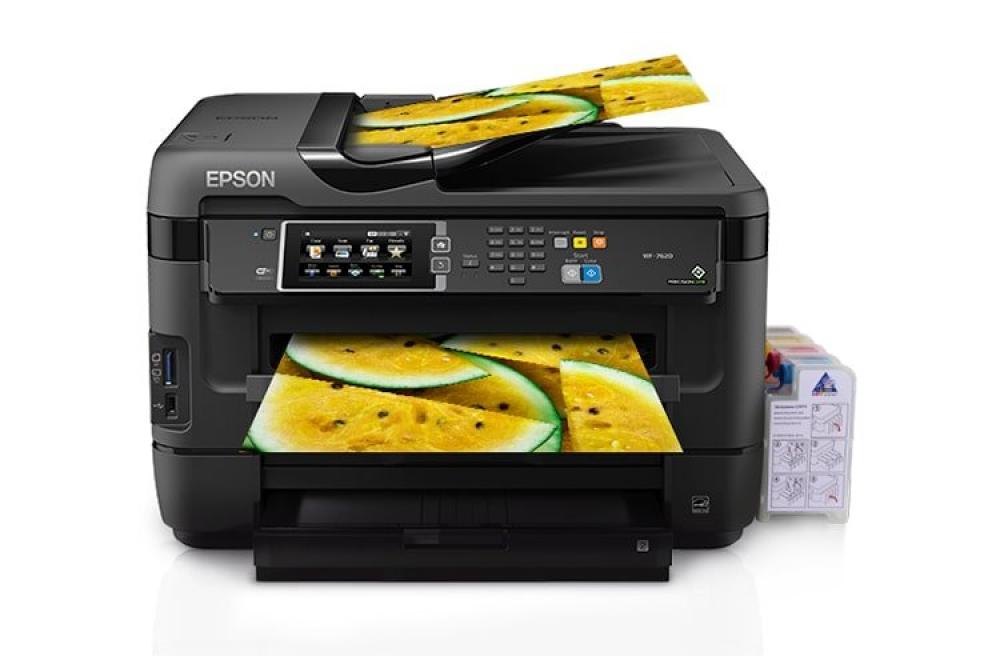 изображение МФУ Epson Workforce WF-7620DTWF с СНПЧ и чернилами - изображение 1